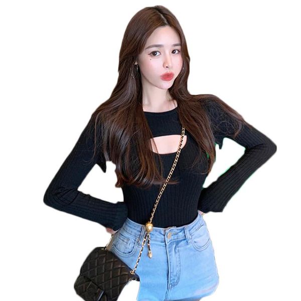women's sweaters 2pcs set knit sweater women spring and autumn slim long-sleeved tight-fitting bottoming shirt ns2379, White;black
women's sweaters 2pcs set knit sweater women spring and autumn slim long-sleeved tight-fitting bottoming shirt ns2379, White;black