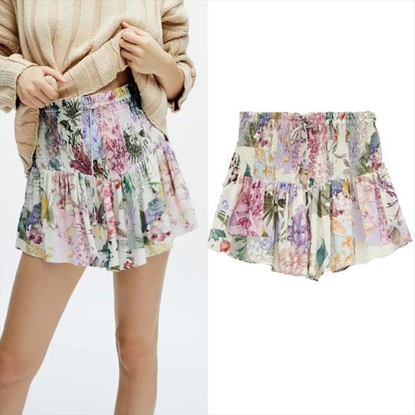 summer za vintage pink floral womens short print high waist elastic elegant adjustable belt beach casual, White;black
summer za vintage pink floral womens short print high waist elastic elegant adjustable belt beach casual, White;black