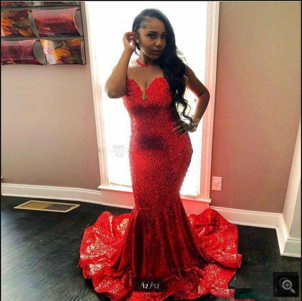 2022 vestido de festa mermaid prom dresses red sequined fabric sleeveless floor length stylish evening formal party gowns selling, Black
2022 vestido de festa mermaid prom dresses red sequined fabric sleeveless floor length stylish evening formal party gowns selling, Black
