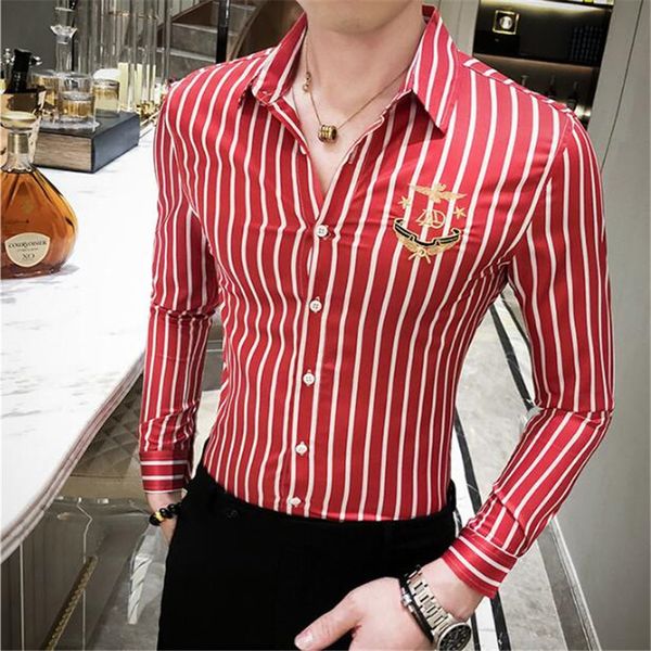 2021 fashion casual formal blouse clothes tuxedo stripes shirts autumn spring slim fit long sleeve social shirt men x51p, White
2021 fashion casual formal blouse clothes tuxedo stripes shirts autumn spring slim fit long sleeve social shirt men x51p, White