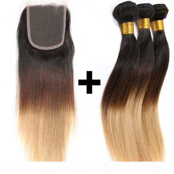 9a virgin malaysian ombre 3bundles with lace closure #1b 4 27 honey blonde three tone with closure silky straight hair weaves with closure, Black
9a virgin malaysian ombre 3bundles with lace closure #1b 4 27 honey blonde three tone with closure silky straight hair weaves with closure, Black