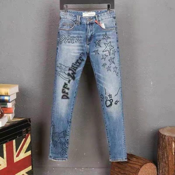 men's jeans spring autumn winter tide brand star graffiti printing slim small straight leg elastic men, Blue
men's jeans spring autumn winter tide brand star graffiti printing slim small straight leg elastic men, Blue