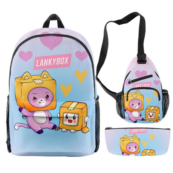 backpack 3pcs/set lankybox cartoon 3d print boys girls backpacks travel crossbody bag pencil case kids oxford waterproof school
backpack 3pcs/set lankybox cartoon 3d print boys girls backpacks travel crossbody bag pencil case kids oxford waterproof school