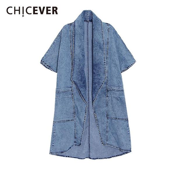 women's trench coats chicever blue for women v neck three quarter sleeve loose oversized pockets solid denim female 2021 spring clothin, Tan;black
women's trench coats chicever blue for women v neck three quarter sleeve loose oversized pockets solid denim female 2021 spring clothin, Tan;black
