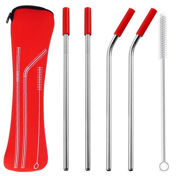 drinking straws 2-4pcs/set reusable stainless steel straight bent with silicone tips clean brush bag cold
drinking straws 2-4pcs/set reusable stainless steel straight bent with silicone tips clean brush bag cold