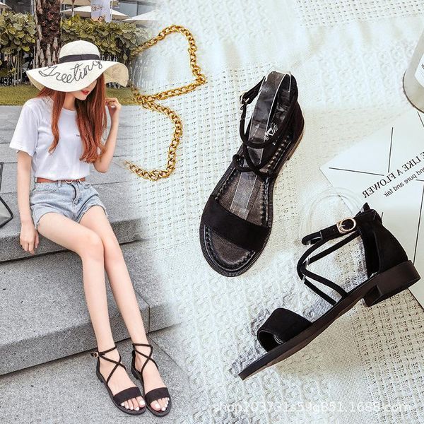 sandals flock cross band buckle strap women open toe gladiator sandalias cover flat heel flipflops outer narrow beach shoes, Black
sandals flock cross band buckle strap women open toe gladiator sandalias cover flat heel flipflops outer narrow beach shoes, Black