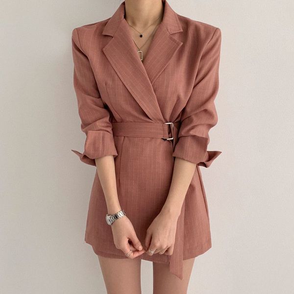 french light cooked style vertical stripes lapel single-breasted lace-up waist long-sleeved suit dress women, Black;gray
french light cooked style vertical stripes lapel single-breasted lace-up waist long-sleeved suit dress women, Black;gray