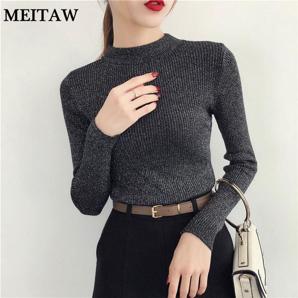 women's sweaters 2021 shiny lurex autumn winter sweater casual long sleeve turtleneck pullovers lady slim female knit, White;black
women's sweaters 2021 shiny lurex autumn winter sweater casual long sleeve turtleneck pullovers lady slim female knit, White;black