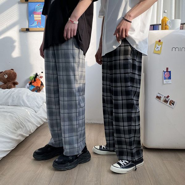 2021 new spring cotton plaid men's fashion retro casual wide-leg men streetwear korean loose hip-hop straight pants mens 4ijv, Black
2021 new spring cotton plaid men's fashion retro casual wide-leg men streetwear korean loose hip-hop straight pants mens 4ijv, Black