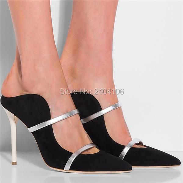 dress shoes plus size 34-43 patchwork suede silk party female pointed toe slip on women slides stiletto high heels ladies mules, Black
dress shoes plus size 34-43 patchwork suede silk party female pointed toe slip on women slides stiletto high heels ladies mules, Black