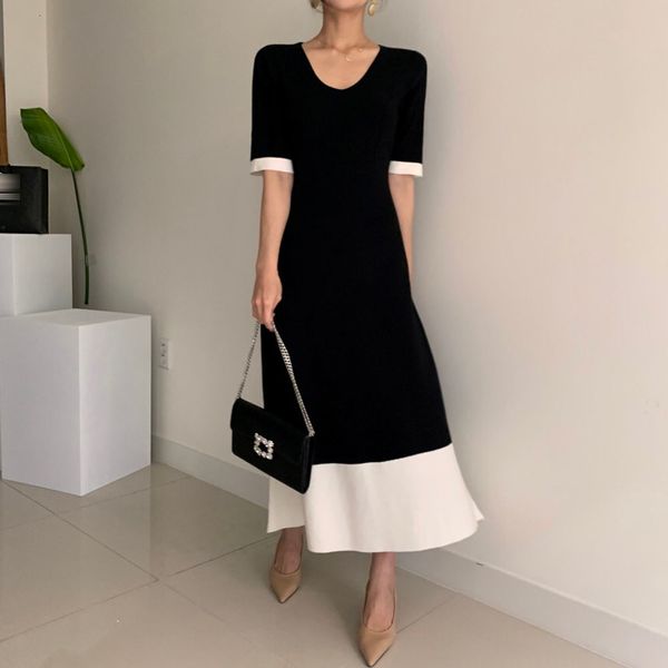 casual dresses japanese style fashion temperament summer women's dress loose elegant color contrast splicing round neck it0b, Black;gray
casual dresses japanese style fashion temperament summer women's dress loose elegant color contrast splicing round neck it0b, Black;gray