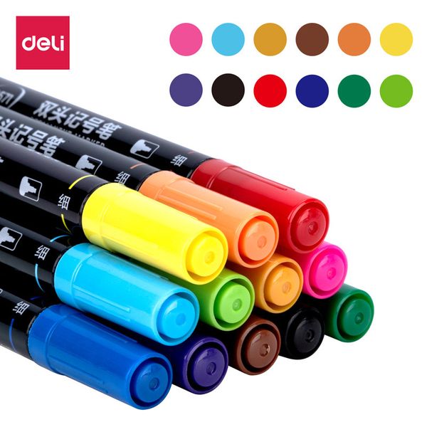 painting pens deli s571 double head for students to draw sketch diy marking oil non erasable 12 color pen, Black;red
painting pens deli s571 double head for students to draw sketch diy marking oil non erasable 12 color pen, Black;red