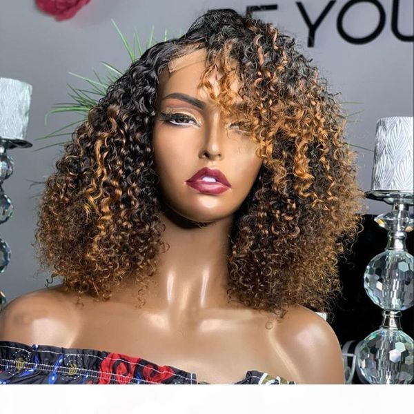 180density bouncy curly ombre full lace human hair wigs with baby hair pre plucked 360 lace frontal wigs bleached knots remy, Black;brown
180density bouncy curly ombre full lace human hair wigs with baby hair pre plucked 360 lace frontal wigs bleached knots remy, Black;brown
