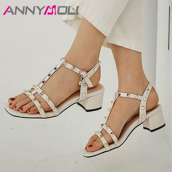 dress shoes annymoli t-strap sandals woman med heels buckle square toe lady rivet block heel summer beige green large size 43, Black
dress shoes annymoli t-strap sandals woman med heels buckle square toe lady rivet block heel summer beige green large size 43, Black