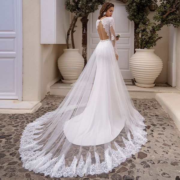 de mairee robe 2021 new illusion wedding detachable tulle skirt elegant long sleeves lace bridal gown beading f2p6, White
de mairee robe 2021 new illusion wedding detachable tulle skirt elegant long sleeves lace bridal gown beading f2p6, White