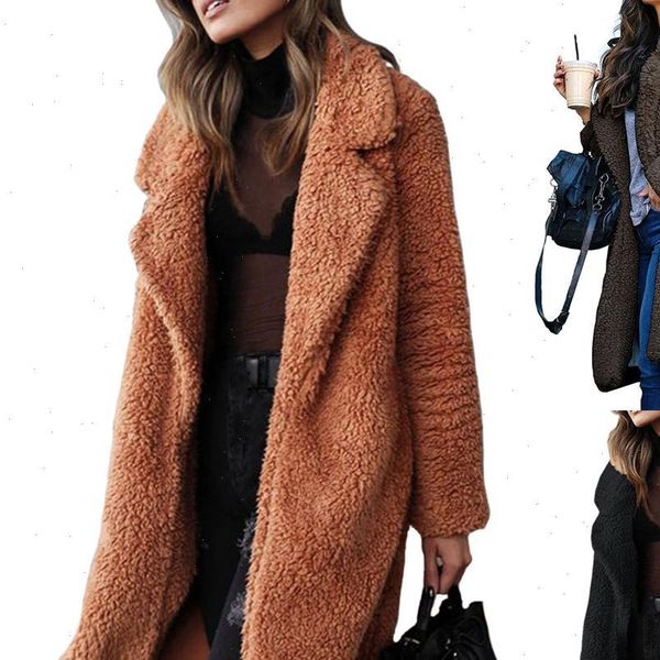 coat women winter thicken plush lapel solid color long sleeve warm cardigan midi coat polyester fiber spandex womens coat, Black
coat women winter thicken plush lapel solid color long sleeve warm cardigan midi coat polyester fiber spandex womens coat, Black