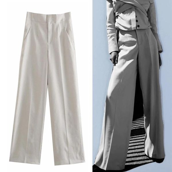 women's pants & capris za 2022 beige for women wide leg trousers high waist loose summer woman linen baggy streetwear ladies, Black;white
women's pants & capris za 2022 beige for women wide leg trousers high waist loose summer woman linen baggy streetwear ladies, Black;white