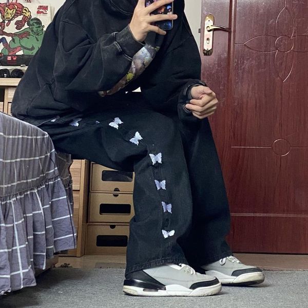 women's jeans american men's and women's jeans, straight leg side butterfly embroidery, hip hop style, spring 2021, Blue
women's jeans american men's and women's jeans, straight leg side butterfly embroidery, hip hop style, spring 2021, Blue