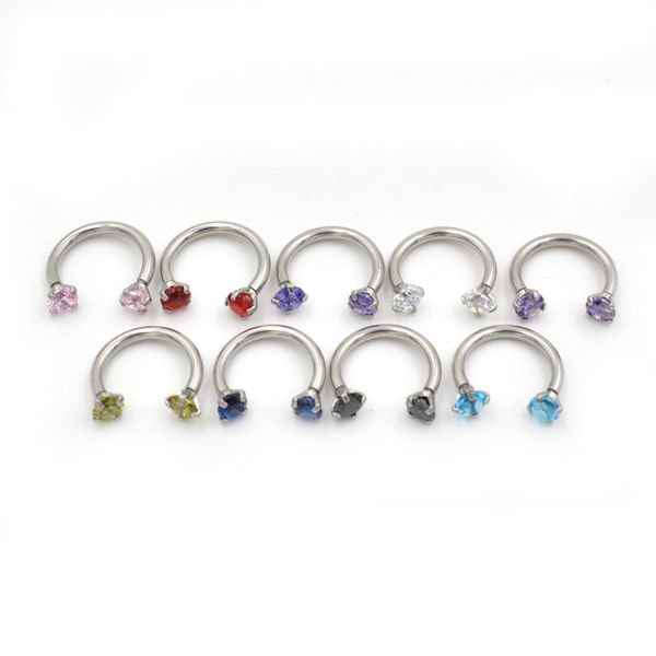3mm round horseshoe rod human body puncture anti allergy zircon eyebrow lip nose ring, Silver
3mm round horseshoe rod human body puncture anti allergy zircon eyebrow lip nose ring, Silver