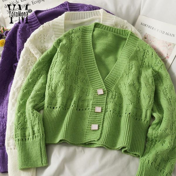 women's knits & tees yornmona women 2021 spring autumn vintage knit cardigans sweater female v neck hollow out pull long sleeve ladies, White
women's knits & tees yornmona women 2021 spring autumn vintage knit cardigans sweater female v neck hollow out pull long sleeve ladies, White