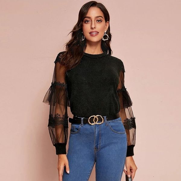 2021 stylish chic perspective mesh stitching lace long sleeved autumn knit casual o-neck women t shirts office lady 70lf, White
2021 stylish chic perspective mesh stitching lace long sleeved autumn knit casual o-neck women t shirts office lady 70lf, White