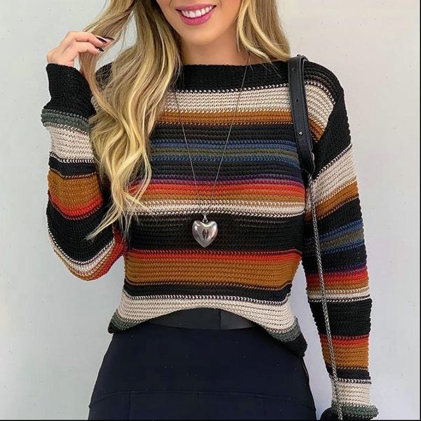 o neck stripe long sleeve sweater women casual 2021 autumn winter jumper loose warm knitted pullover knitwear, White;black
o neck stripe long sleeve sweater women casual 2021 autumn winter jumper loose warm knitted pullover knitwear, White;black