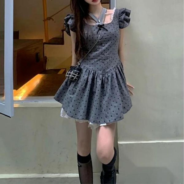 casual dresses summer kawaii vintage dress women polka dot print 2021 elegant sweet mini short sleeve chic designer slim party, Black;gray
casual dresses summer kawaii vintage dress women polka dot print 2021 elegant sweet mini short sleeve chic designer slim party, Black;gray