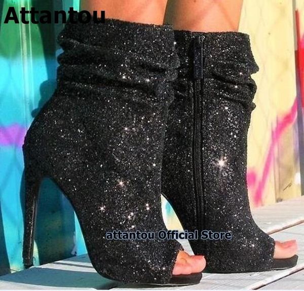 boots fashion bling short paillette designer female platform peep toe ankle boot women thin high heels autumn, Black
boots fashion bling short paillette designer female platform peep toe ankle boot women thin high heels autumn, Black
