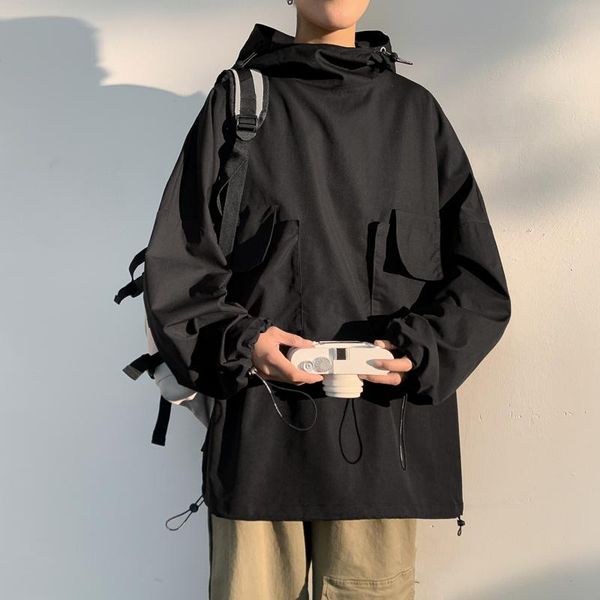 men's jackets autumn front big pockets hooded men clothing simple loose casual drop shoulder coats streetwear 5xl-m, Black;brown
men's jackets autumn front big pockets hooded men clothing simple loose casual drop shoulder coats streetwear 5xl-m, Black;brown
