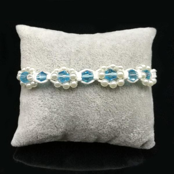 link, chain kbjw brand original florish bracelet handmade weave white cord blue crystal imitation pearl jewelry for women, Black
link, chain kbjw brand original florish bracelet handmade weave white cord blue crystal imitation pearl jewelry for women, Black