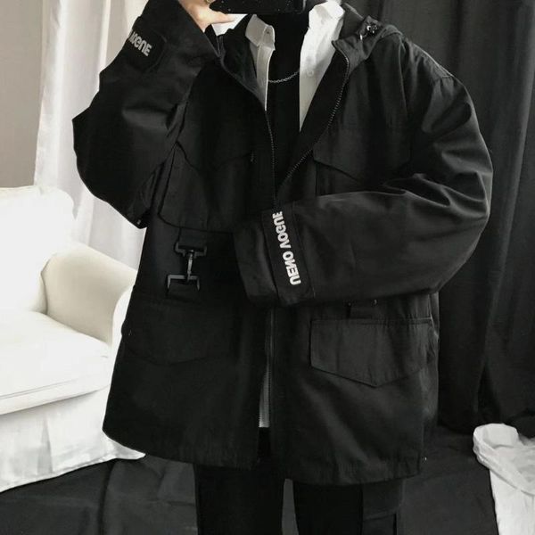 men's jackets 2021techwear hooded tactical hip hop jacket bomber streetwear casual pocket workwear, Black;brown
men's jackets 2021techwear hooded tactical hip hop jacket bomber streetwear casual pocket workwear, Black;brown