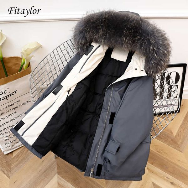 fitaylor 2021 large natural fox fur winter women 90% white duck down jacket long down coat hooded outwear warm thick parka t191024, Black
fitaylor 2021 large natural fox fur winter women 90% white duck down jacket long down coat hooded outwear warm thick parka t191024, Black