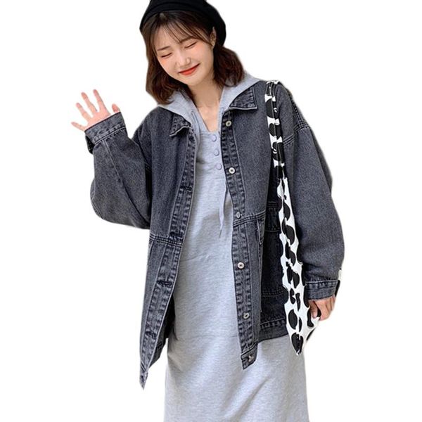 women's jackets spring autumn denim jacket women casual loose vintage pockets harajuku clothes womens coats streetwear bf f1310, Black;brown
women's jackets spring autumn denim jacket women casual loose vintage pockets harajuku clothes womens coats streetwear bf f1310, Black;brown