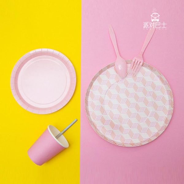 disposable dinnerware 8pcs pink party tableware set afternoon tea birthday wedding supplies paper plate cup plastic spoon fork
disposable dinnerware 8pcs pink party tableware set afternoon tea birthday wedding supplies paper plate cup plastic spoon fork