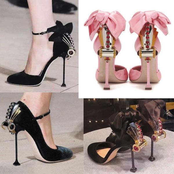 dress shoes fashion bow tie women pumps 10cm high heels summer sandals ladies buckle strappy stilettos wedding party woman, Black
dress shoes fashion bow tie women pumps 10cm high heels summer sandals ladies buckle strappy stilettos wedding party woman, Black
