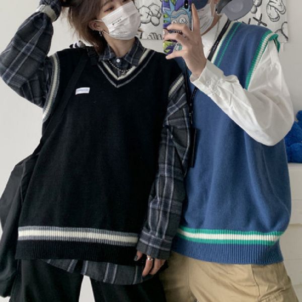 New Sweater Vest Men V-neck Shrug Patchwork Knitted Couples Plus Size 3xl Harajuku Vests Chic Style Pe8q FSNU, White;black
New Sweater Vest Men V-neck Shrug Patchwork Knitted Couples Plus Size 3xl Harajuku Vests Chic Style Pe8q FSNU, White;black