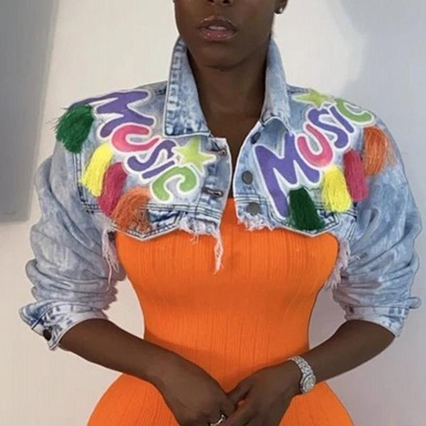 women's jackets 3xl plus size crop denim jacket women 2021 autumn streetwear embroidery jeans backless short female outwear coat, Black;brown
women's jackets 3xl plus size crop denim jacket women 2021 autumn streetwear embroidery jeans backless short female outwear coat, Black;brown