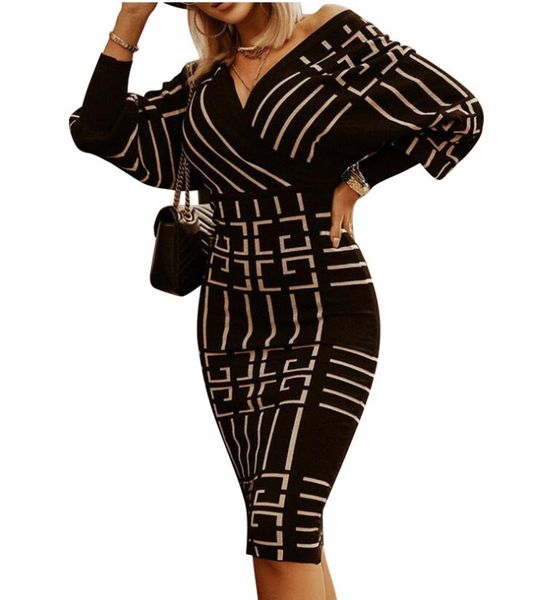 bodycon hip package women elegant dress spring autumn stripe plaid print party lantern sleeve dress vestidos 2xl, Black;gray
bodycon hip package women elegant dress spring autumn stripe plaid print party lantern sleeve dress vestidos 2xl, Black;gray