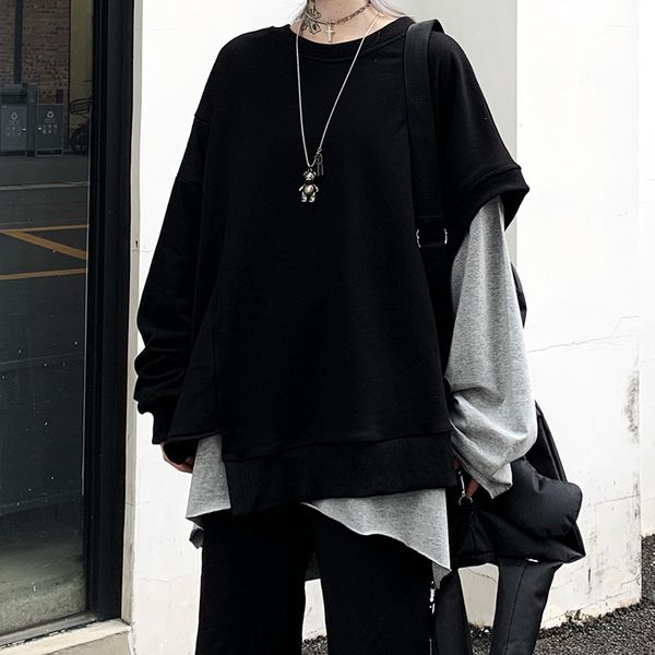 2021 new harajuku loose long-sleeved and irregular round neck autumn personality street style sweatshirt y7b9, Black
2021 new harajuku loose long-sleeved and irregular round neck autumn personality street style sweatshirt y7b9, Black