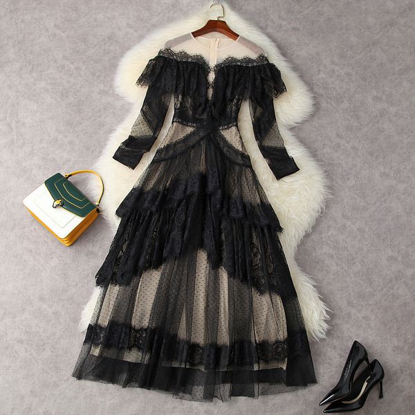 europe and the united states women's clothing new summer 2021 7 minutes of sleeve fashion polka dot splicing lace mesh dress, Black;gray
europe and the united states women's clothing new summer 2021 7 minutes of sleeve fashion polka dot splicing lace mesh dress, Black;gray