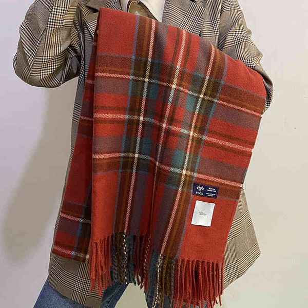 gift scarf female red plaid shawl student versatile color matching plaid tassel bib male, Blue;gray
gift scarf female red plaid shawl student versatile color matching plaid tassel bib male, Blue;gray