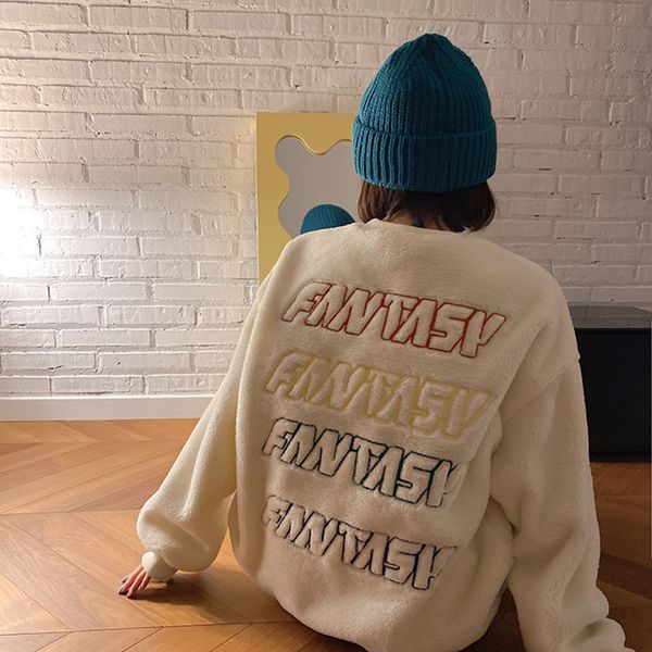 2021 new winter korean style women sweatshirts colorful letter lamb fur thick warm sweatshirt womens pullovers (f4205) hwmj, Black
2021 new winter korean style women sweatshirts colorful letter lamb fur thick warm sweatshirt womens pullovers (f4205) hwmj, Black