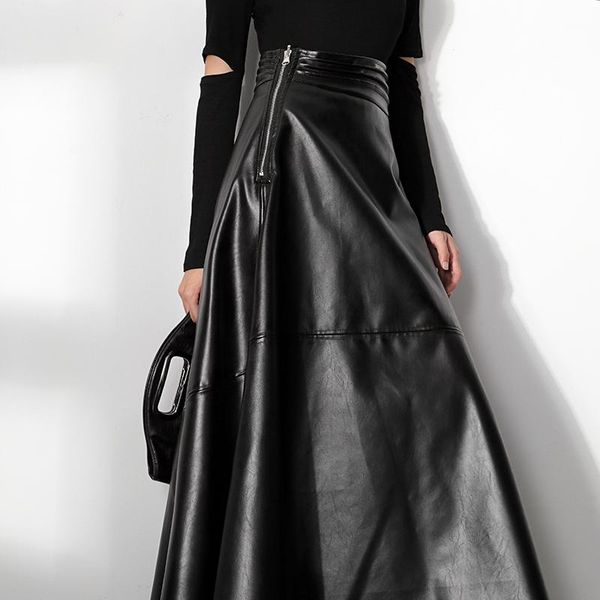 skirts spring women's leather skirt retro high-waisted long fishtail maxi pu a-line y2k korean lady office, Black
skirts spring women's leather skirt retro high-waisted long fishtail maxi pu a-line y2k korean lady office, Black