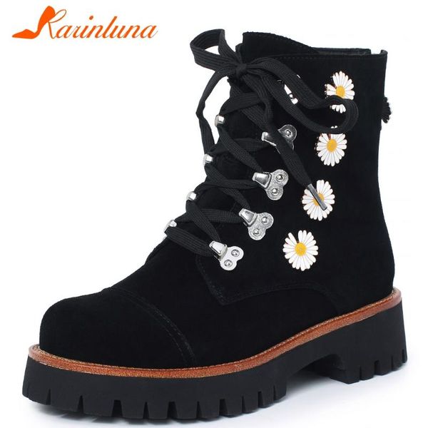 boots karin fashion ladies autumn flower cow suede platform chunky heels zip shoelace women ankle shoes, Black
boots karin fashion ladies autumn flower cow suede platform chunky heels zip shoelace women ankle shoes, Black