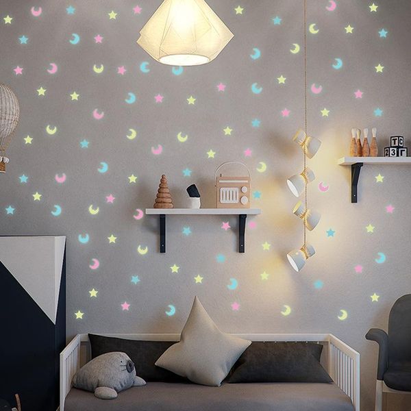 wall stickers 100pcs luminous mixed color star moon 3d sticker kids baby rooms living room glow in the dark home decorations
wall stickers 100pcs luminous mixed color star moon 3d sticker kids baby rooms living room glow in the dark home decorations