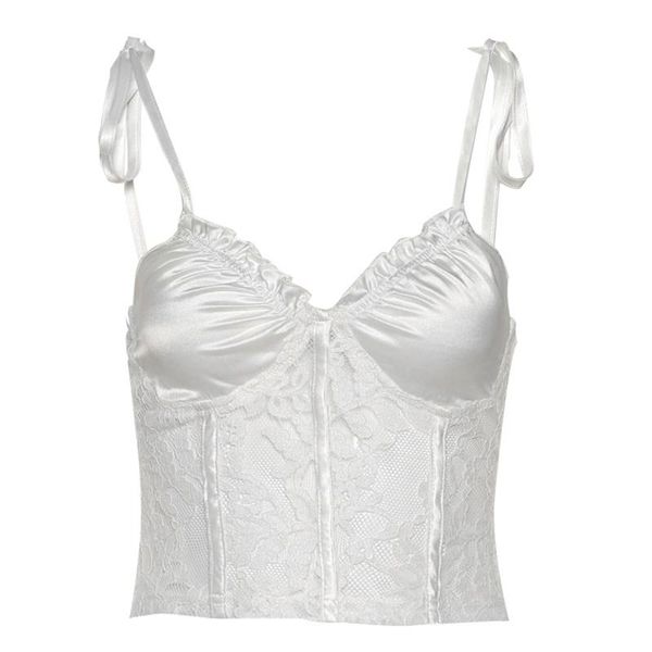 women's tanks & camis lace crop cami , sleeveless self-tie spaghetti strap ruched bust ladies camisole shirt, White
women's tanks & camis lace crop cami , sleeveless self-tie spaghetti strap ruched bust ladies camisole shirt, White