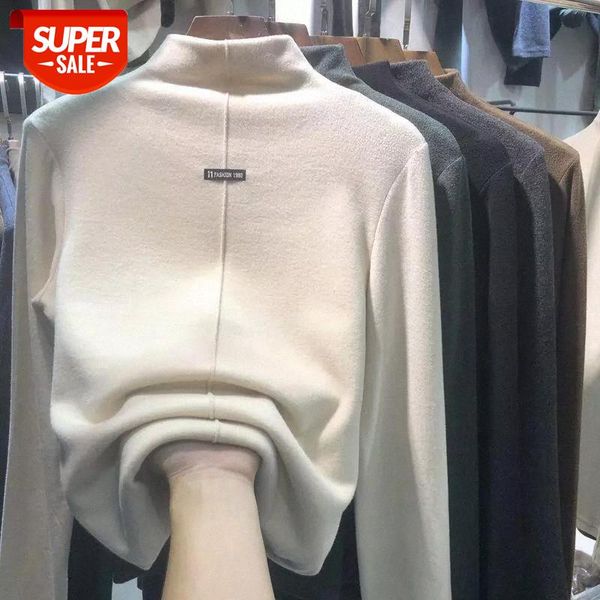 2020 double velour half high neck bottoming women tshirt autumn winter long sleeve thicken t-shirts causal solid slim basic #dd9a, White
2020 double velour half high neck bottoming women tshirt autumn winter long sleeve thicken t-shirts causal solid slim basic #dd9a, White