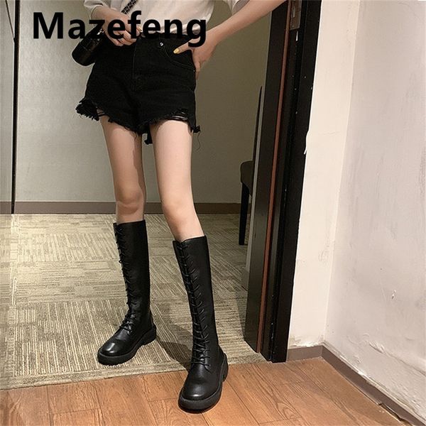 goohojio chunky platform leather knee high boots women retro punk height increasing long boots woman lace up booties mujer 2021, Black;white
goohojio chunky platform leather knee high boots women retro punk height increasing long boots woman lace up booties mujer 2021, Black;white
