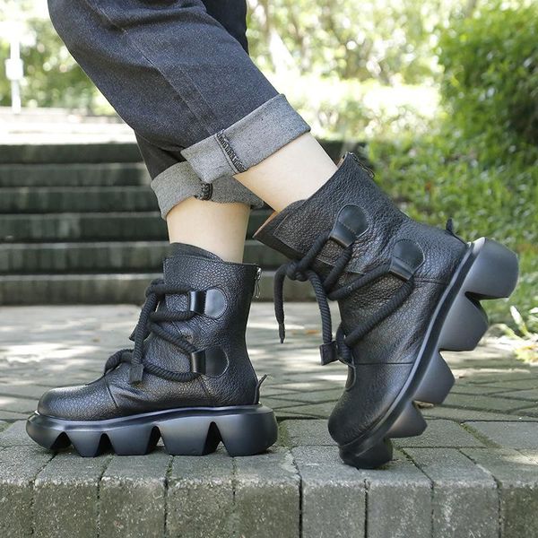 boots yourseason female zipper ankle platform genuine leather round toe wedges 2021 handmade leisure ladies winter shoes, Black
boots yourseason female zipper ankle platform genuine leather round toe wedges 2021 handmade leisure ladies winter shoes, Black
