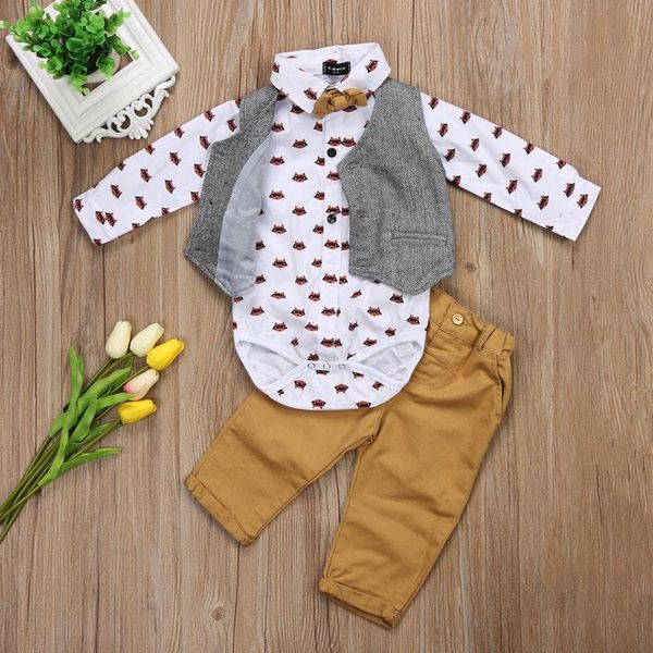 clothing sets lioraitiin 0-24m born infant toddler baby boys formal suit solid vest waistcoat cartoon pirnted shirts pants 3pcs set, White
clothing sets lioraitiin 0-24m born infant toddler baby boys formal suit solid vest waistcoat cartoon pirnted shirts pants 3pcs set, White